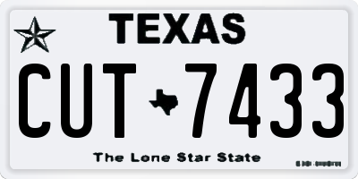 TX license plate CUT7433