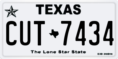 TX license plate CUT7434