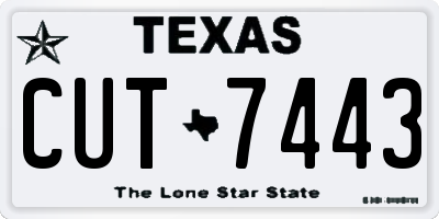 TX license plate CUT7443