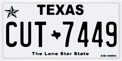 TX license plate CUT7449