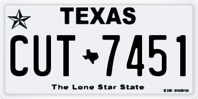 TX license plate CUT7451