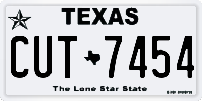 TX license plate CUT7454