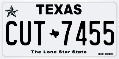TX license plate CUT7455