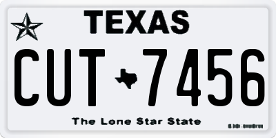 TX license plate CUT7456