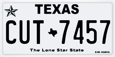 TX license plate CUT7457