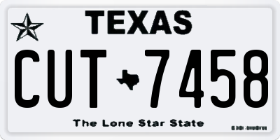 TX license plate CUT7458