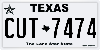 TX license plate CUT7474