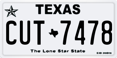 TX license plate CUT7478