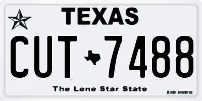 TX license plate CUT7488