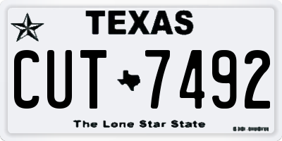 TX license plate CUT7492
