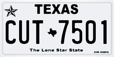 TX license plate CUT7501