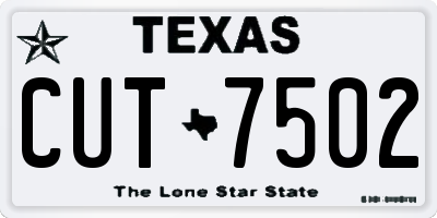 TX license plate CUT7502