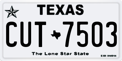 TX license plate CUT7503