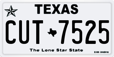 TX license plate CUT7525