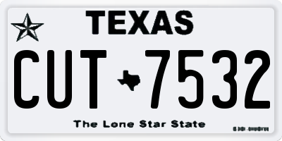 TX license plate CUT7532