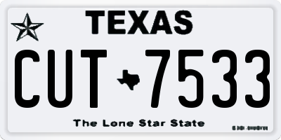 TX license plate CUT7533