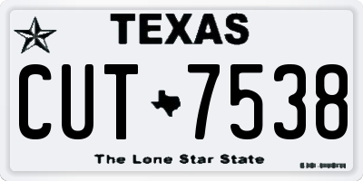 TX license plate CUT7538