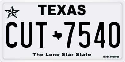 TX license plate CUT7540