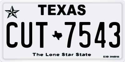 TX license plate CUT7543