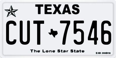TX license plate CUT7546