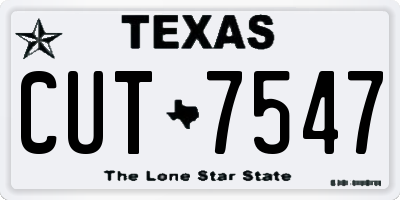 TX license plate CUT7547