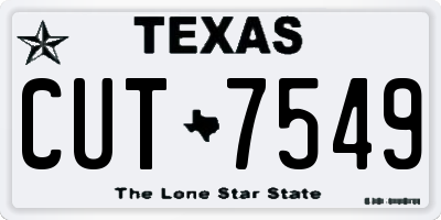 TX license plate CUT7549