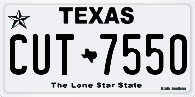 TX license plate CUT7550