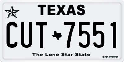 TX license plate CUT7551