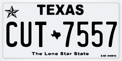 TX license plate CUT7557