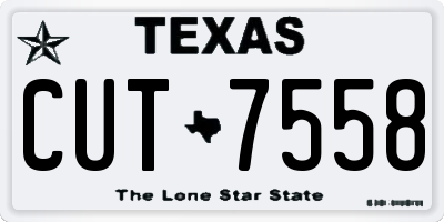 TX license plate CUT7558