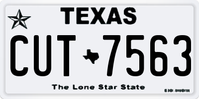 TX license plate CUT7563