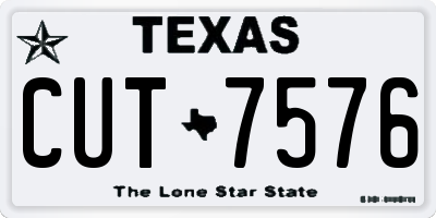 TX license plate CUT7576