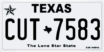 TX license plate CUT7583