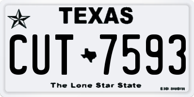 TX license plate CUT7593