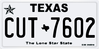 TX license plate CUT7602