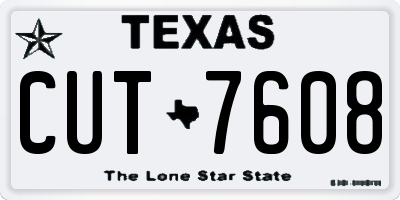 TX license plate CUT7608