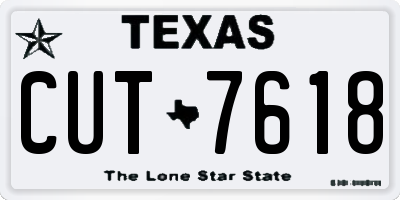 TX license plate CUT7618
