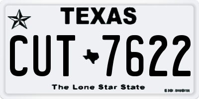TX license plate CUT7622