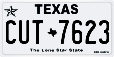 TX license plate CUT7623