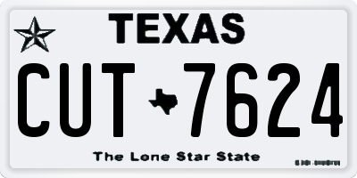 TX license plate CUT7624