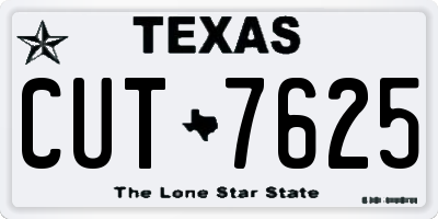 TX license plate CUT7625