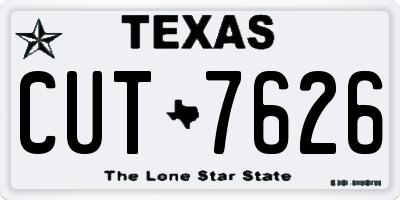 TX license plate CUT7626