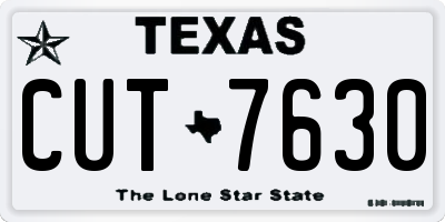 TX license plate CUT7630