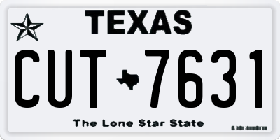 TX license plate CUT7631