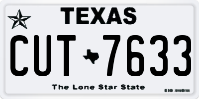 TX license plate CUT7633