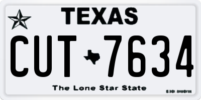 TX license plate CUT7634
