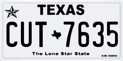 TX license plate CUT7635