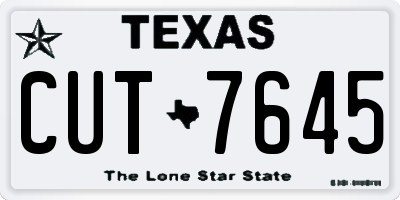 TX license plate CUT7645