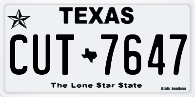 TX license plate CUT7647