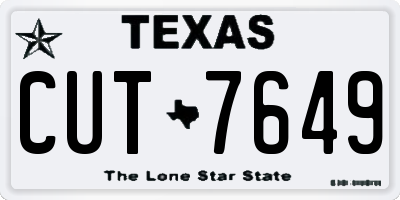TX license plate CUT7649